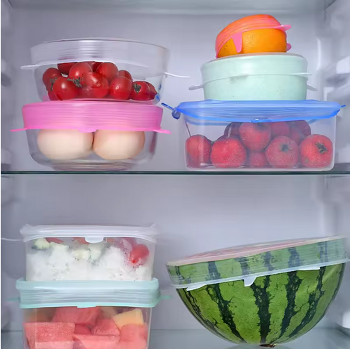 Couvercle de conservation en silicone de qualité alimentaire, réutilisable, hermétique, 12 pièce