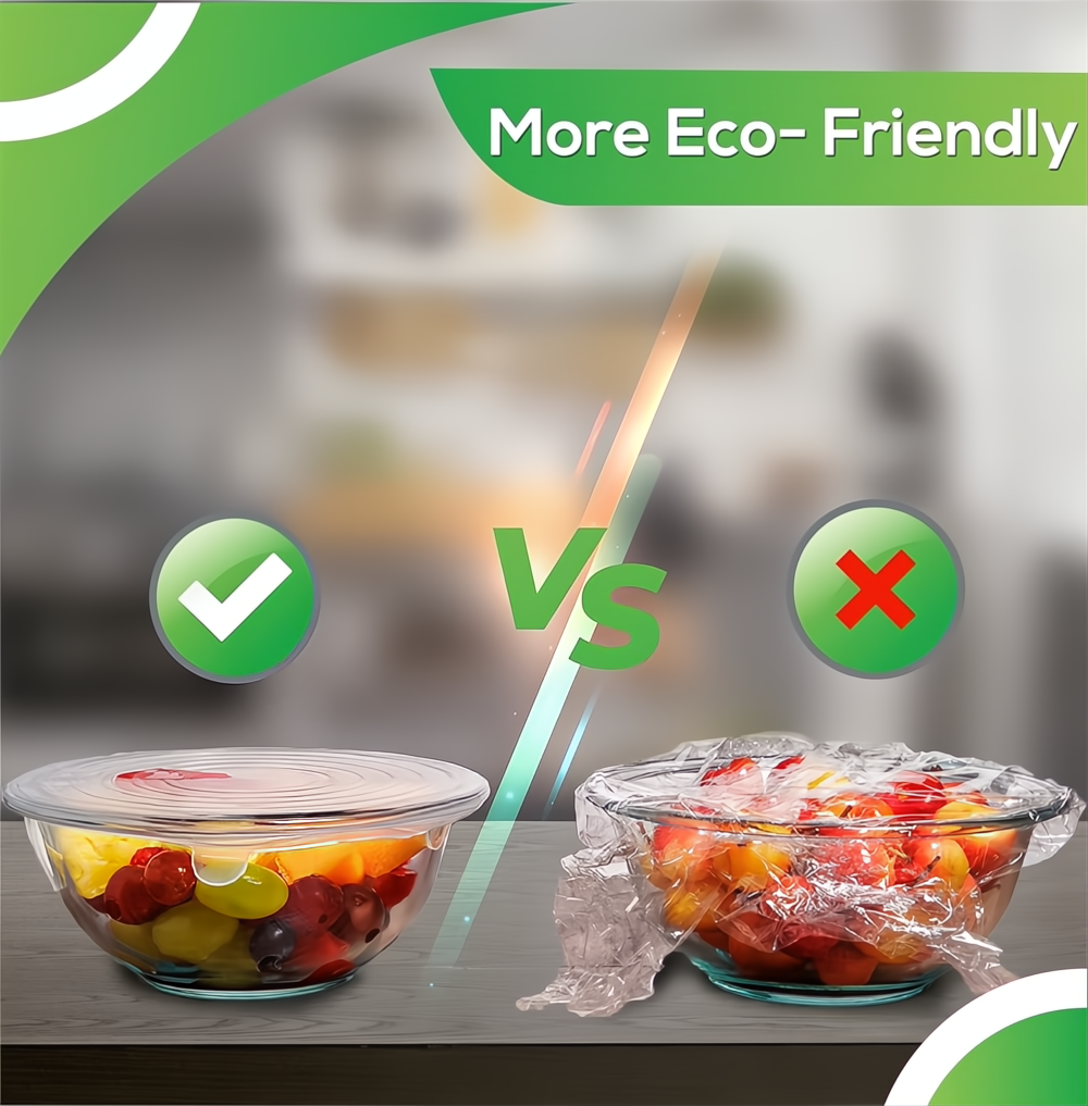 Couvercle de conservation en silicone de qualité alimentaire, réutilisable, hermétique, 12 pièce